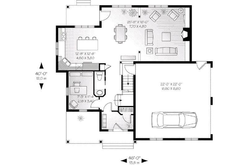 Dream House Plan - Floor Plan - Main Floor for Traditional House Plan #23-532 - 3 bed, 2.5 bath