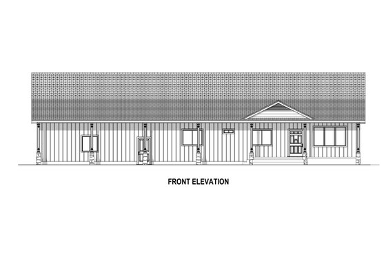 Exterior - Front Elevation 6 for Barndominium House Plan #1084-6 - 3 bed, 2.5 bath