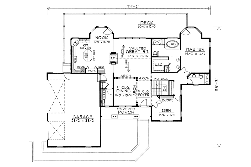 Dream House Plan - Floor Plan - Main Floor for Ranch House Plan #1037-27 - 3 bed, 3 bath