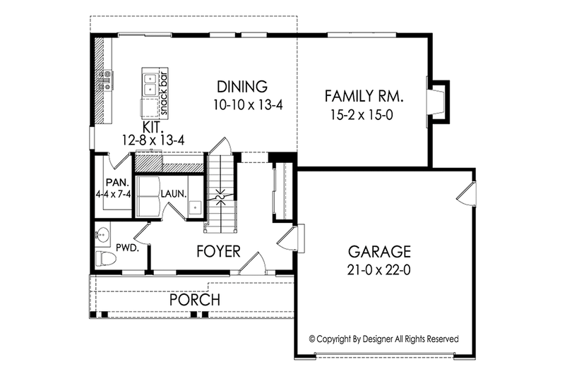 Dream House Plan - Floor Plan - Main Floor for Colonial House Plan #1010-182 - 3 bed, 2.5 bath