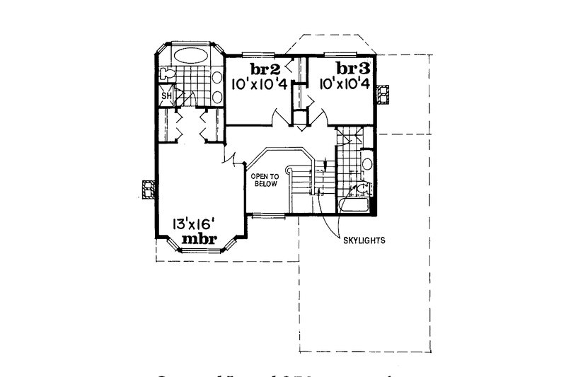 Architectural House Design - Floor Plan - Upper Floor for Victorian House Plan #47-813 - 3 bed, 2.5 bath
