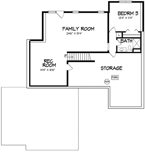 House Plan Design - Ranch Floor Plan - Lower Floor Plan #320-1467