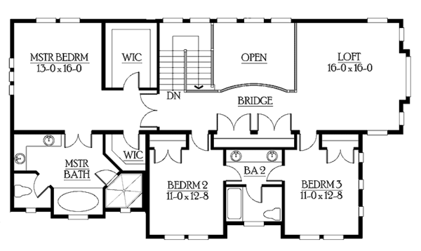 House Plan Design - Craftsman Floor Plan - Upper Floor Plan #132-331