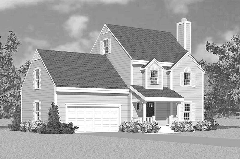 Home Plan - Exterior - Front Elevation for Colonial House Plan #72-1088 - 3 bed, 2.5 bath