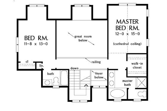 Floor Plan - Upper Floor for Craftsman House Plan #929-419 - 3 bed, 3 bath