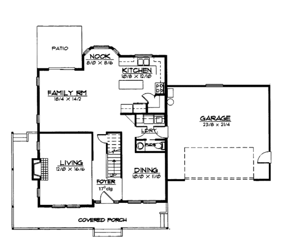 House Design - Country Floor Plan - Main Floor Plan #997-17