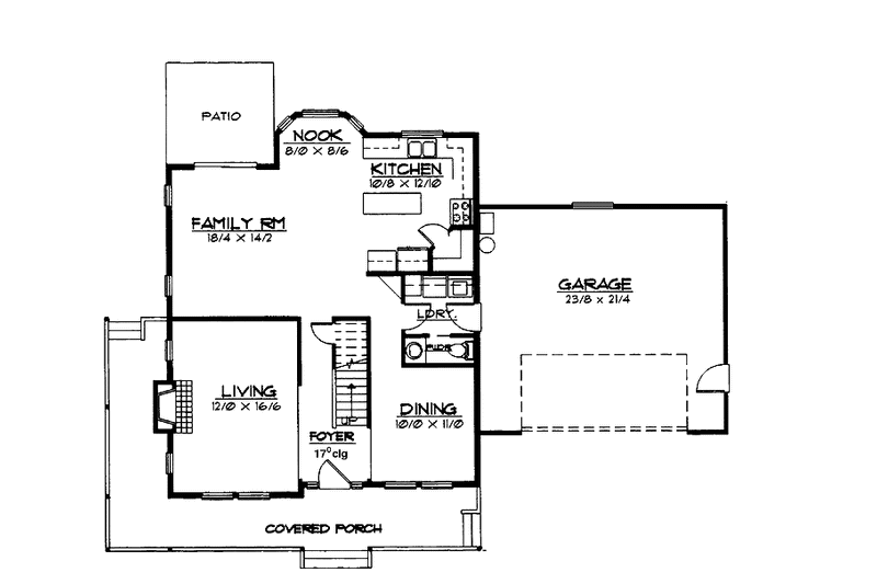Dream House Plan - Floor Plan - Main Floor for Country House Plan #997-17 - 3 bed, 2.5 bath