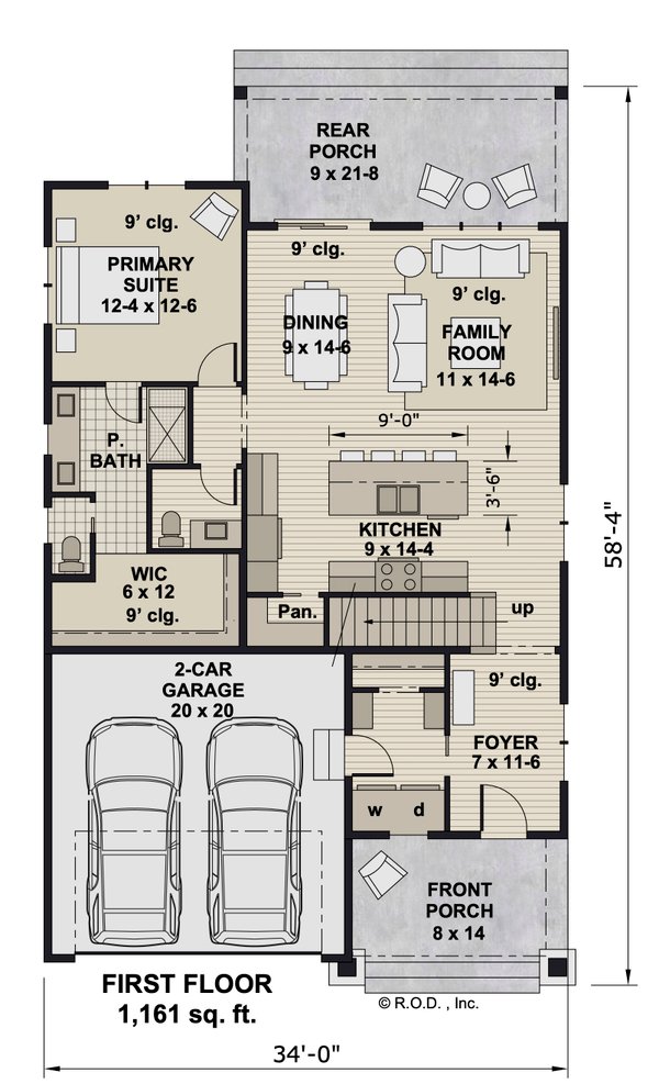 Craftsman Floor Plan - Main Floor Plan #51-1288