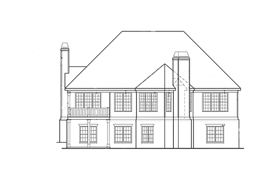 Exterior - Rear Elevation for European House Plan #927-273 - 3 bed, 2.5 bath