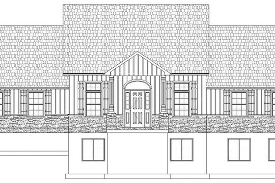 Exterior - Front Elevation 4 for Ranch House Plan #1060-23 - 4 bed, 2 bath