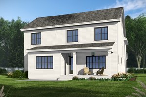 Exterior - Rear Elevation for Farmhouse House Plan #51-1357 - 4 bed, 2.5 bath