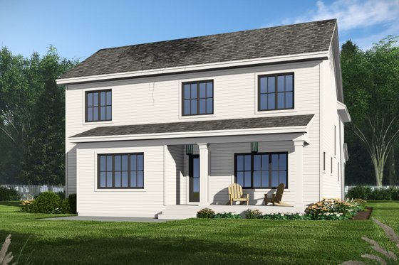 Exterior - Rear Elevation for Farmhouse House Plan #51-1357 - 4 bed, 2.5 bath