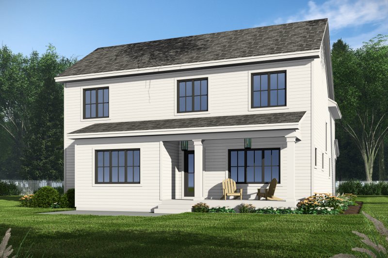 House Design - Exterior - Rear Elevation for Farmhouse House Plan #51-1357 - 4 bed, 2.5 bath