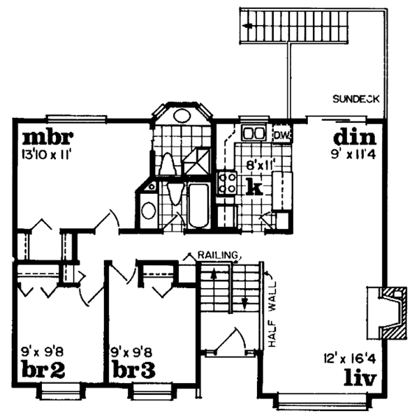 House Plan Design - Contemporary Floor Plan - Main Floor Plan #47-693