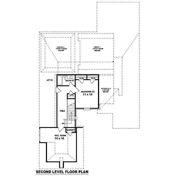 European Floor Plan - Upper Floor Plan #81-1588