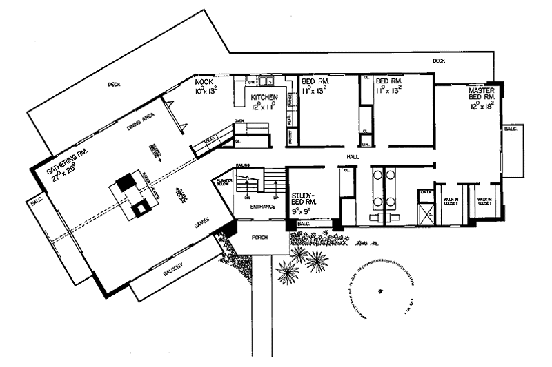 Home Plan - Floor Plan - Upper Floor for Contemporary House Plan #72-658 - 5 bed, 3 bath