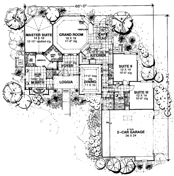 House Blueprint - European Floor Plan - Main Floor Plan #1007-28