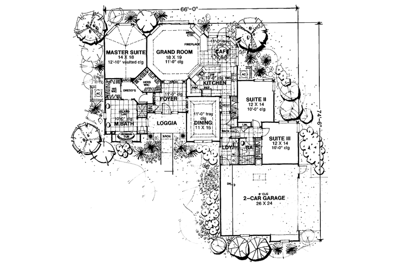Home Plan - Floor Plan - Main Floor for European House Plan #1007-28 - 3 bed, 2 bath