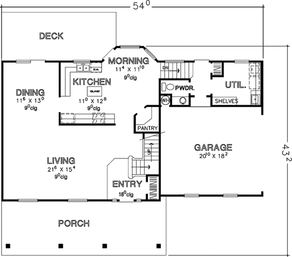 House Plan Design - Country Floor Plan - Main Floor Plan #472-371