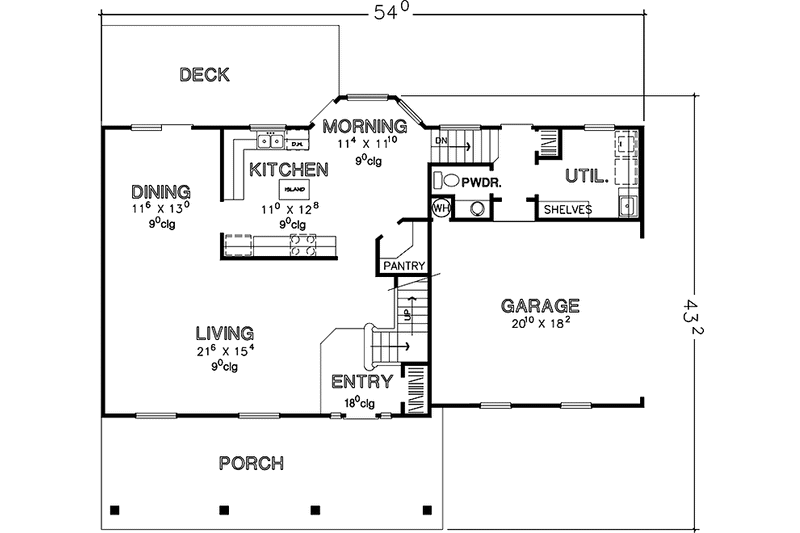 Dream House Plan - Floor Plan - Main Floor for Country House Plan #472-371 - 3 bed, 3.5 bath