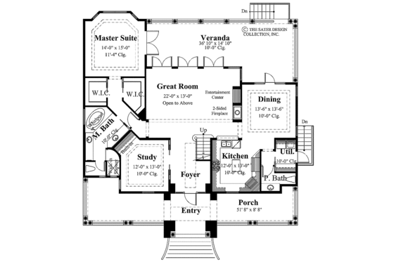Floor Plan - Main Floor for Mediterranean House Plan #930-146 - 3 bed, 3.5 bath