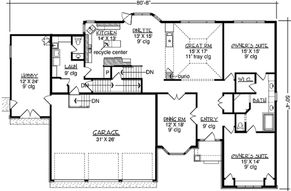 Home Plan - European Floor Plan - Main Floor Plan #320-1493