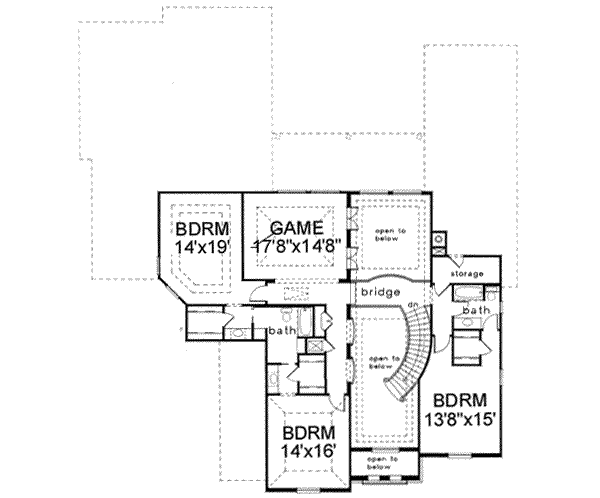 European Floor Plan - Upper Floor Plan #141-166