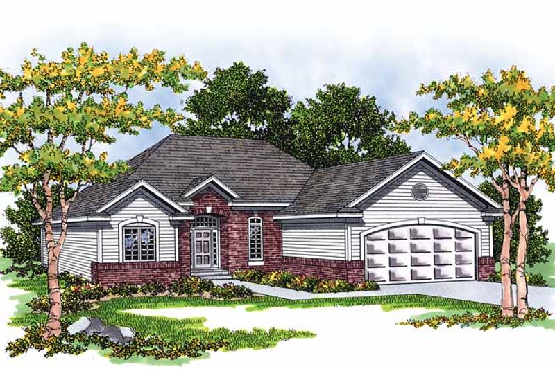 Dream House Plan - Ranch Exterior - Front Elevation Plan #70-1329