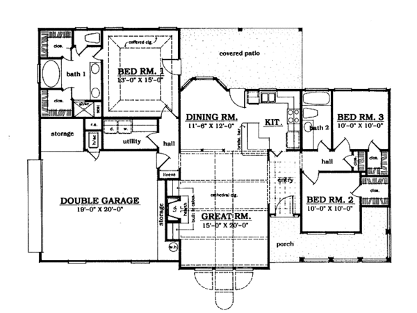 Dream House Plan - Country Floor Plan - Main Floor Plan #42-570