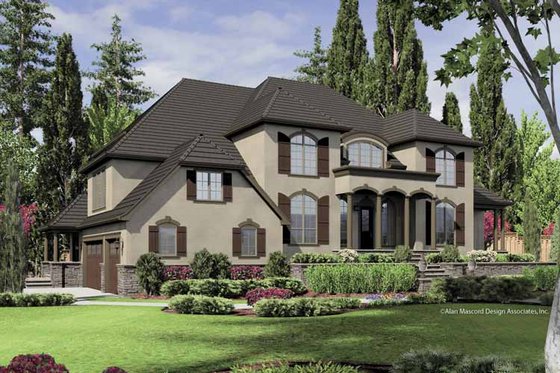 Exterior - Front Elevation 3 for European House Plan #48-851 - 4 bed, 4 bath