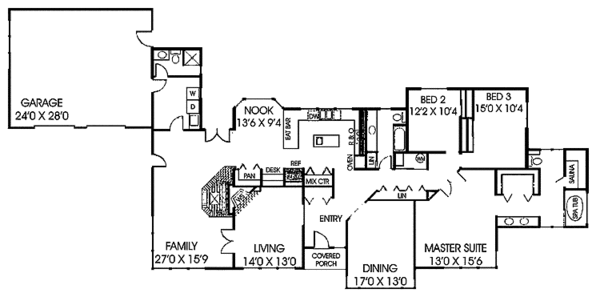 Home Plan - Ranch Floor Plan - Main Floor Plan #60-765