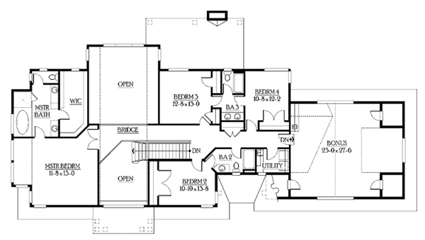 Dream House Plan - Craftsman Floor Plan - Upper Floor Plan #132-496