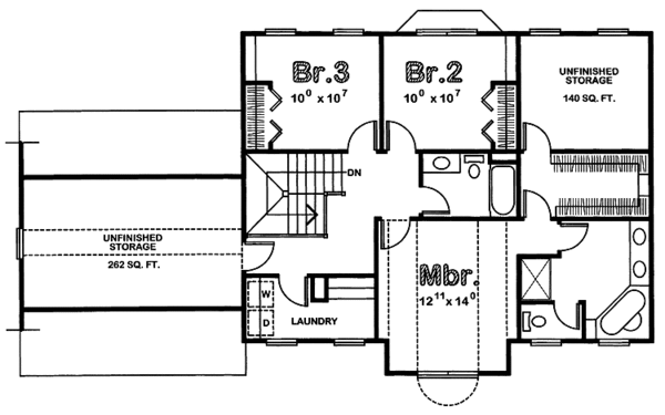 House Design - Country Floor Plan - Upper Floor Plan #20-2217