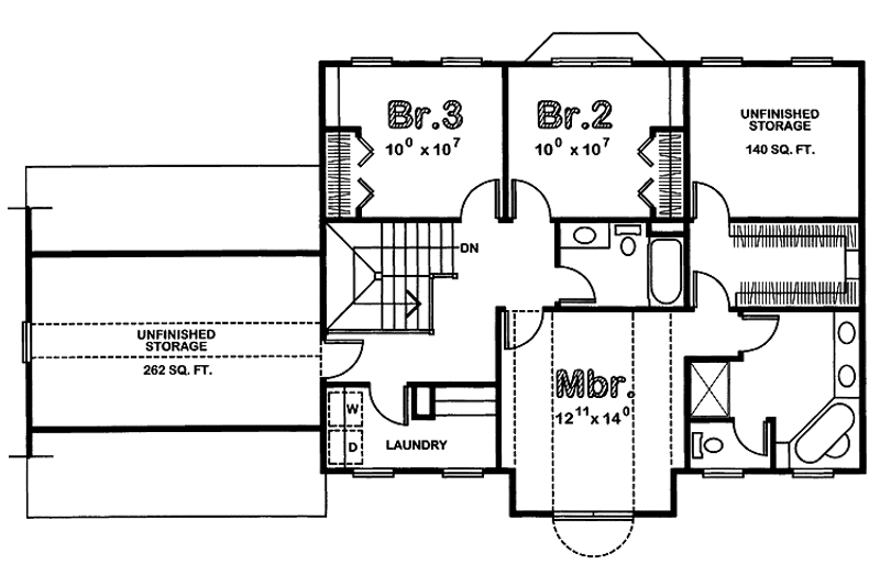 Home Plan - Floor Plan - Upper Floor for Country House Plan #20-2217 - 3 bed, 2.5 bath
