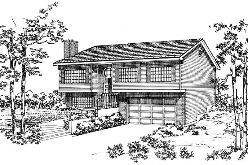 House Blueprint - Contemporary Exterior - Front Elevation Plan #72-1035