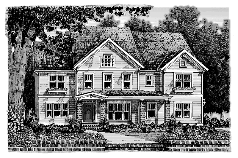 House Blueprint - Exterior - Front Elevation 3 for Craftsman House Plan #927-908 - 4 bed, 3.5 bath
