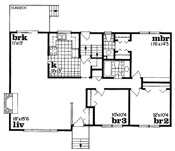 House Blueprint - Contemporary Floor Plan - Main Floor Plan #47-951