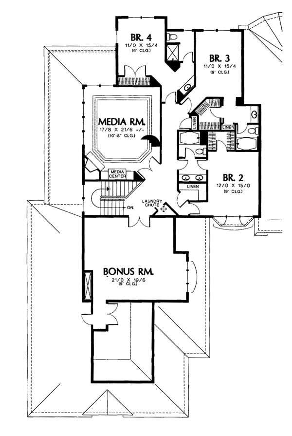 Architectural House Design - Traditional Floor Plan - Upper Floor Plan #48-745