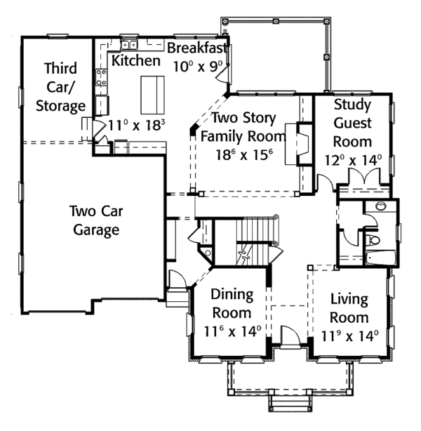 Home Plan - Classical Floor Plan - Main Floor Plan #429-300