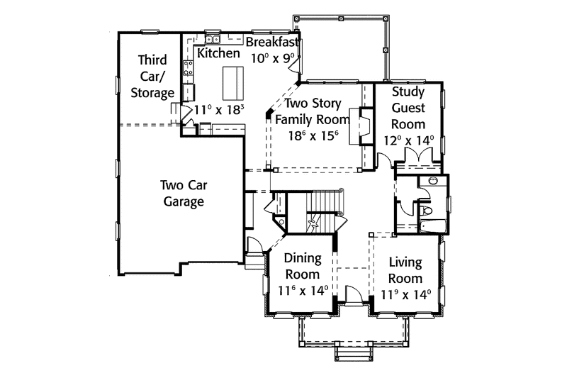 Home Plan - Floor Plan - Main Floor for Classical House Plan #429-300 - 5 bed, 4 bath