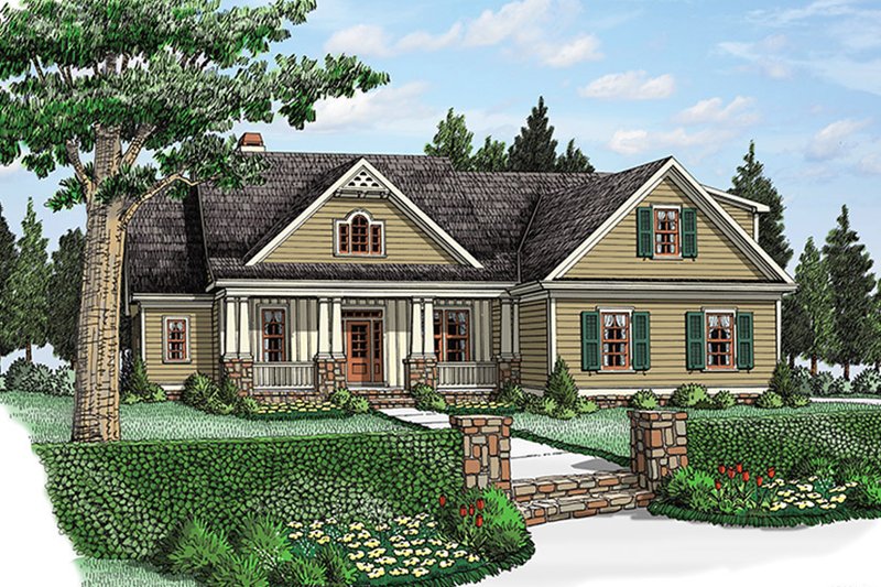 House Plan Design - Traditional Exterior - Front Elevation Plan #927-968
