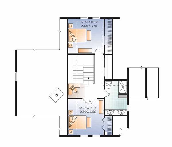 House Design - European Floor Plan - Upper Floor Plan #23-2484