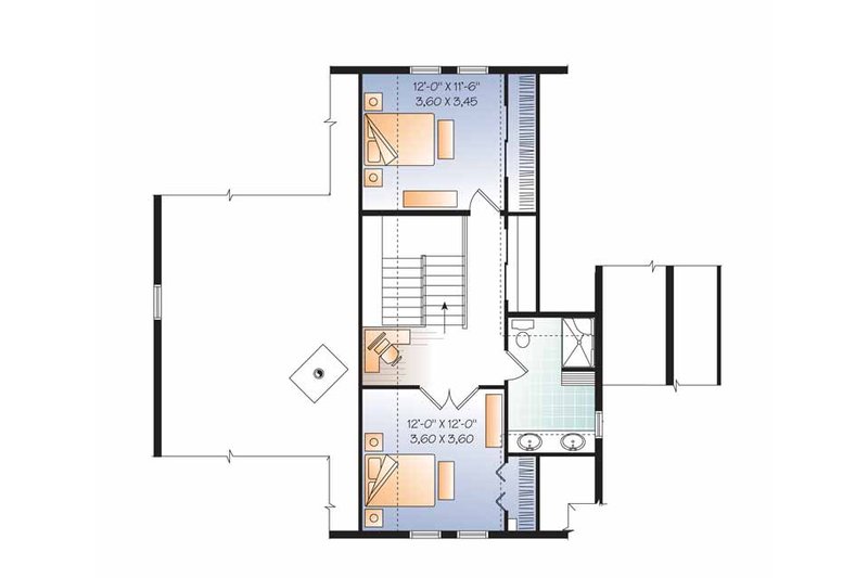 House Plan Design - Floor Plan - Upper Floor for European House Plan #23-2484 - 3 bed, 2.5 bath