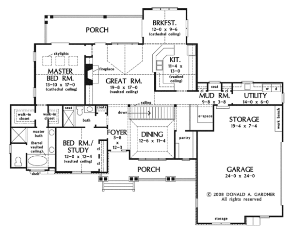 Architectural House Design - Craftsman Floor Plan - Main Floor Plan #929-919
