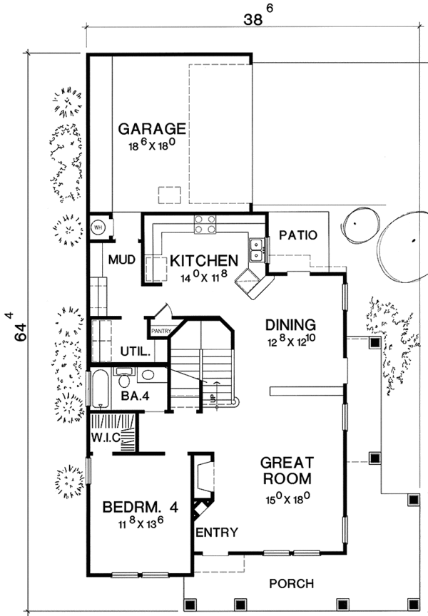 Dream House Plan - Country Floor Plan - Main Floor Plan #472-365