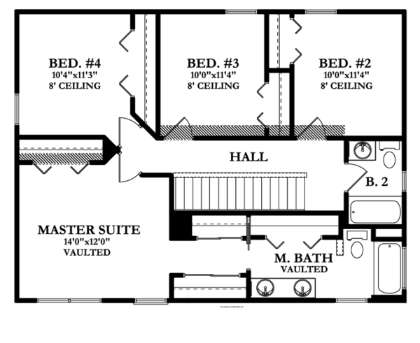 Home Plan - Colonial Floor Plan - Upper Floor Plan #1058-23