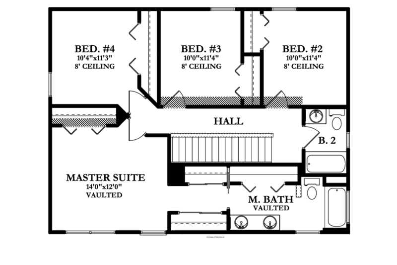 Colonial Style House Plan - 4 Beds 2.5 Baths 1810 Sq/Ft Plan #1058-23 ...