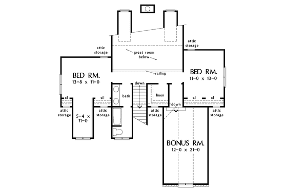 Floor Plan - Upper Floor for Country House Plan #929-642 - 3 bed, 2.5 bath