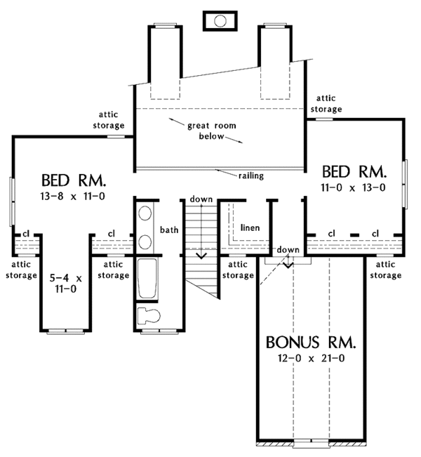 Dream House Plan - Country Floor Plan - Upper Floor Plan #929-642