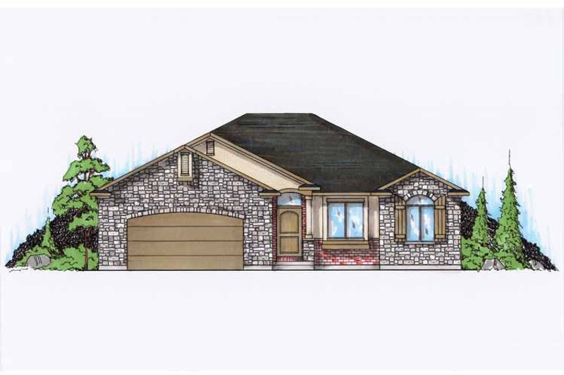 House Plan Design - Exterior - Front Elevation 3 for Ranch House Plan #945-87 - 2 bed, 2 bath